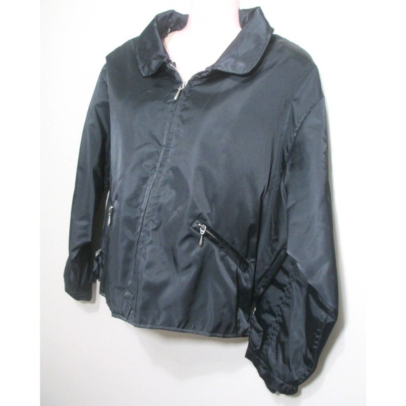 NWT $90 EXPRESS Womens Jacket Black Nylon MOTO Cropped Zip Size S - Picture 11 of 11